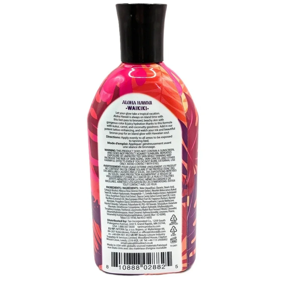 Aloha Hawaii Waikiki 400X Dark Bronzing Lotion Tattoo Enhancing 10oz Step 2